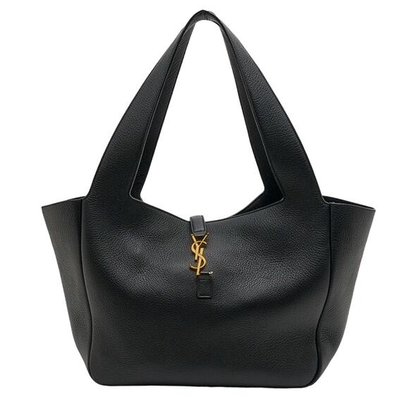 NEW SAINT LAURENT YSL BLACK LEATHER TOTE BAG PURSE AUTHENTIC! - Picture 1 of 16
